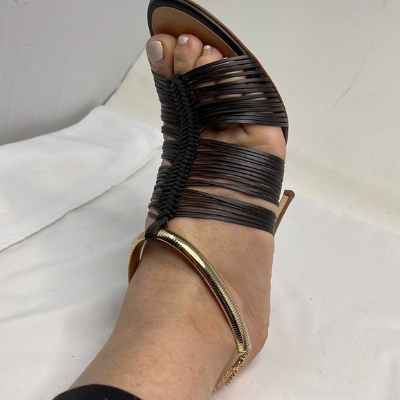 Giuseppe Zanotti Sz 40 / US 9 Brown Gold Dark Pissi Strappy Cage Heel Sandals - Picture 4 of 14